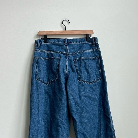 Uniqlo Wide Fit Tapered Leg Jeans Unisex Size 30 High Rise 100% Cotton 65 Blue - Picture 13 of 15